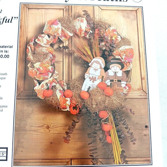 VTG 90s Halloween Wreath Pattern Instruction Lot Michaels Crafts Thanksgiving - Picture 4 of 13